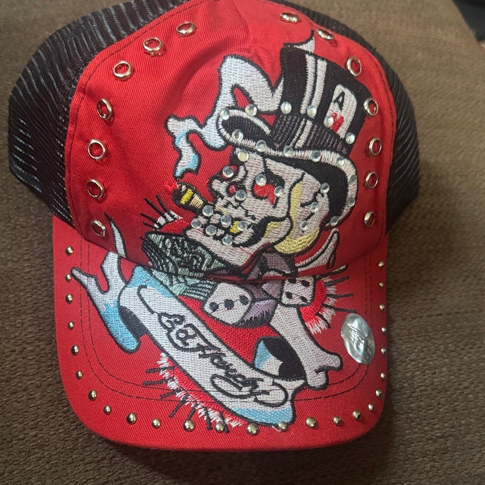 Ed Hardy Red Skull Graphic Cap